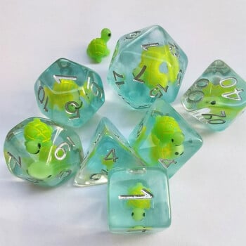 Νέο DND Upscale 7Pcs Resin Dice Set Polyhedral Inline Animal D4 D6 D8 D10 D12 D20 Dices για RPG επιτραπέζια παιχνίδια και επιτραπέζια παιχνίδια