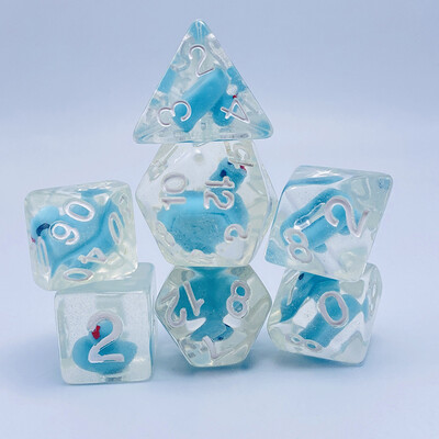 Noul set de zaruri din rășină DND de lux, 7 bucăți, zaruri poliedrice în linie de animale D4 D6 D8 D10 D12 D20 zaruri pentru jocuri de masă RPG și jocuri de masă