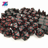 Digital Cube Dice Solid Negru Roșu Culoare Poliedric D4-D20 pentru Joc de masă RPG