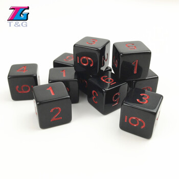 Digital Cube Dice Solid Black Red Color Polyhedral D4-D20 για επιτραπέζιο παιχνίδι RPG