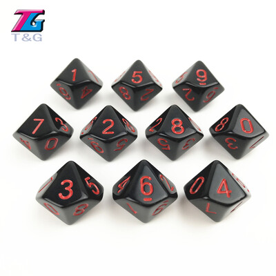 Digital Cube Dice Solid Negru Roșu Culoare Poliedric D4-D20 pentru Joc de masă RPG