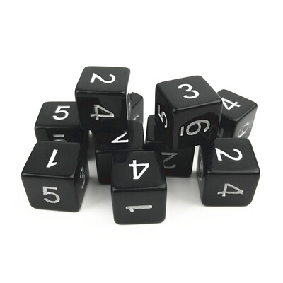 Digital Cube Dice Solid Negru Roșu Culoare Poliedric D4-D20 pentru Joc de masă RPG