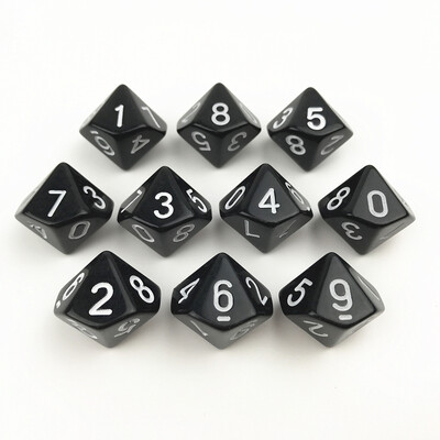 Digital Cube Dice Solid Negru Roșu Culoare Poliedric D4-D20 pentru Joc de masă RPG