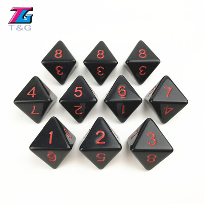 Digital Cube Dice Solid Negru Roșu Culoare Poliedric D4-D20 pentru Joc de masă RPG