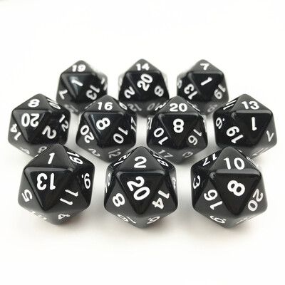 Digital Cube Dice Solid Negru Roșu Culoare Poliedric D4-D20 pentru Joc de masă RPG