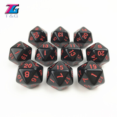 Digital Cube Dice Solid Negru Roșu Culoare Poliedric D4-D20 pentru Joc de masă RPG