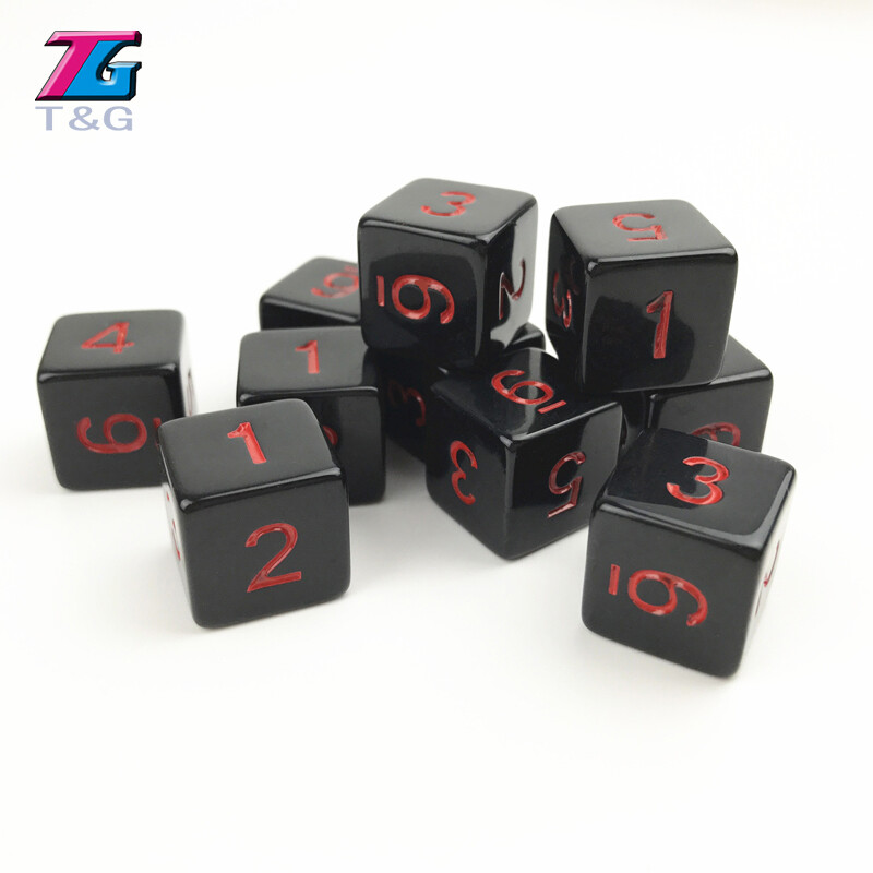 Digital Cube Dice Solid Negru Roșu Culoare Poliedric D4-D20 pentru Joc de masă RPG