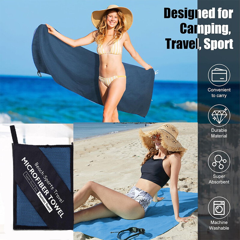 1-kom Veliki ručnik od mikrovlakana, savršen ručnik za putovanja, teretanu i kampiranje, ultra-upijajući za putovanja, plažu, tuševe, bazene