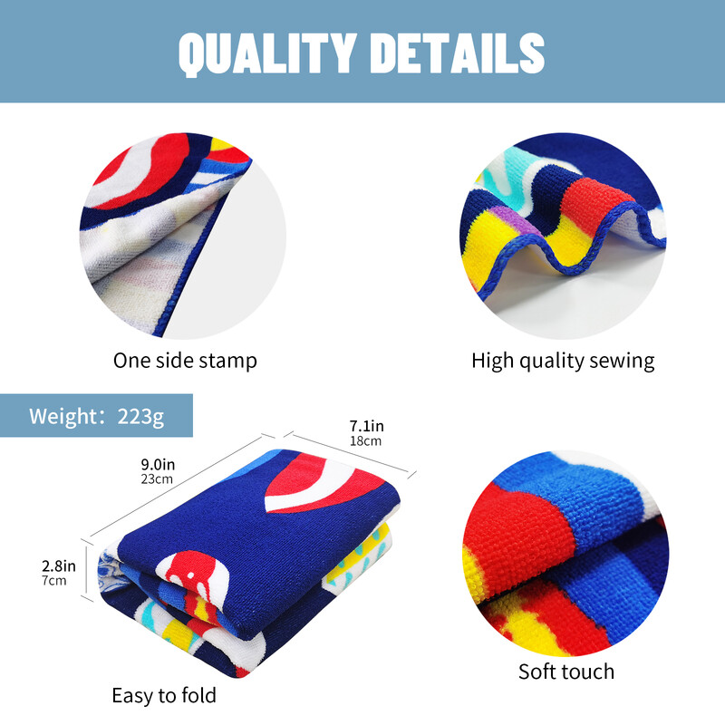MUTAO Inel din microfibră Prosop de plajă imprimat Alpinism Yoga Plajă Înot alergare prosop moale absorbant