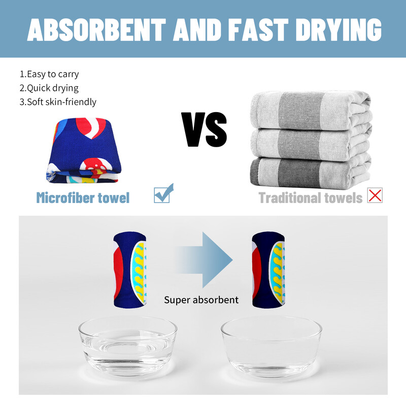 MUTAO Inel din microfibră Prosop de plajă imprimat Alpinism Yoga Plajă Înot alergare prosop moale absorbant