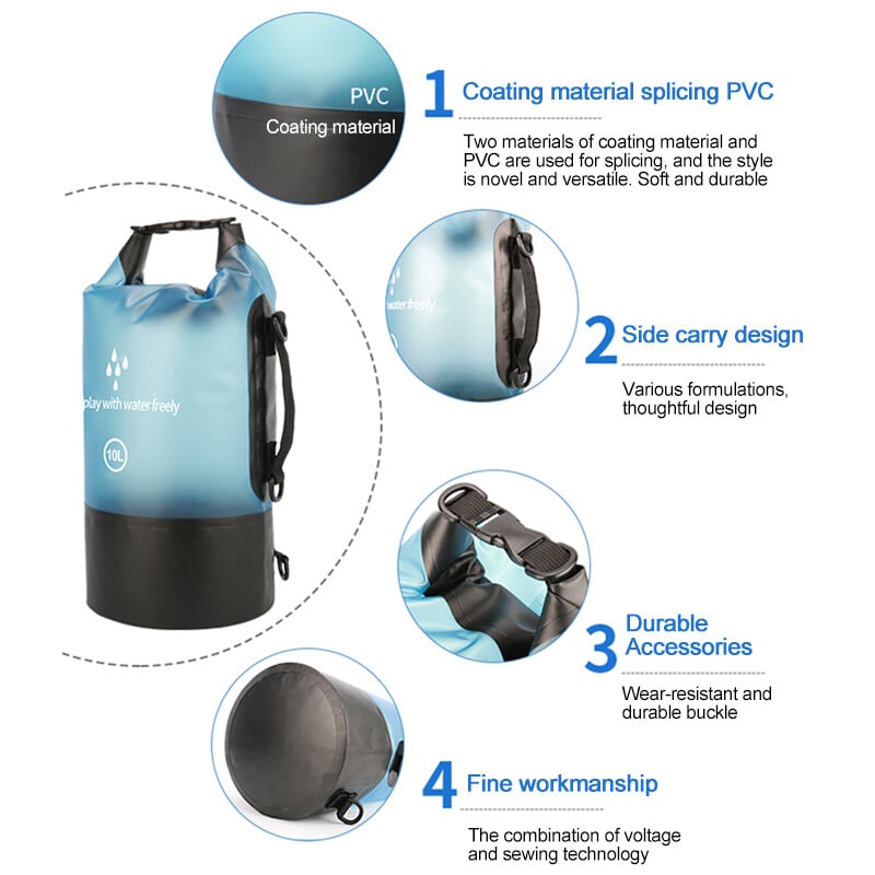 PVC vodootporna suha torba 2L/5L/10L/20L Ronjenje na otvorenom Sklopiva muška ženska torba za plivanje na plaži Rafting River Ocean ruksak