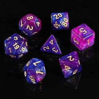 Νέο Star Sky Style Illusion Color 4/6/8/10/12/20 Polyhedral Dice for DND TRPG Party Entertainment Dice Set Set Supplies Games