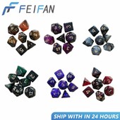 7pcs/set Polyhedral 7-Die Set kockica s izrezbarenim uzorkom D4 D6 D8 D10 D12 D20 Igra s kockicama Party Stolna uloga Rekviziti za igre za Noć vještica