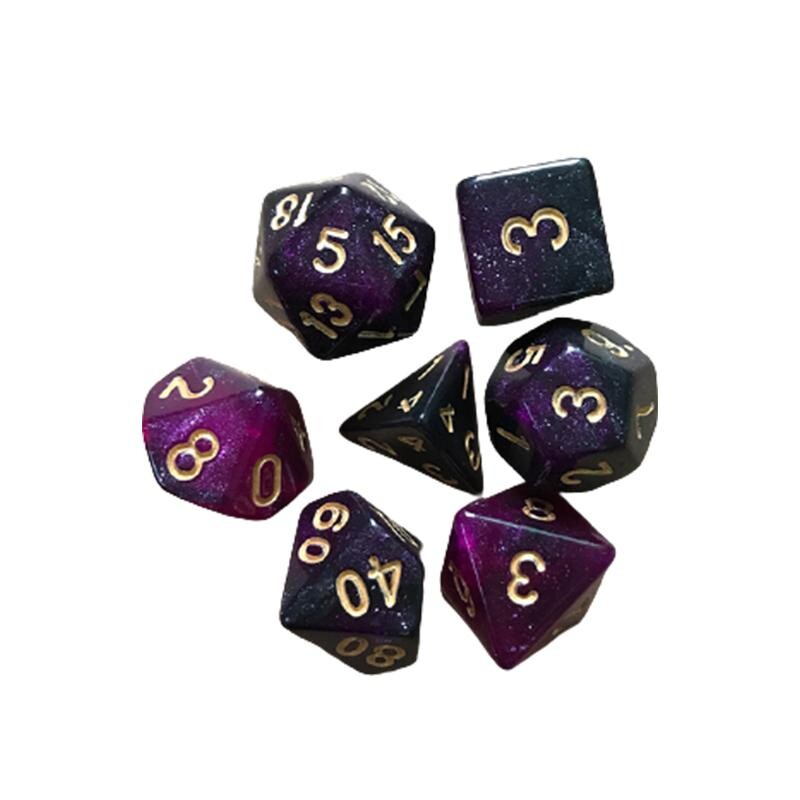 7pcs/set Polyhedral 7-Die Set kockica s izrezbarenim uzorkom D4 D6 D8 D10 D12 D20 Igra s kockicama Party Stolna uloga Rekviziti za igre za Noć vještica