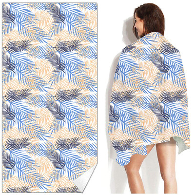 Mikroszálas strandtörölközők Ultrakönnyű kék fürdőlepedők Homokálló dupla belső cső folyóvízi hab úszókhoz úszómedencéhez