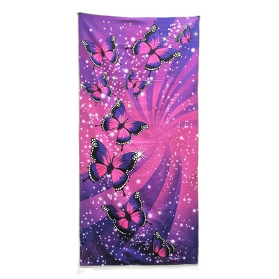 Purple Butterfly Super Absorbent Mikrošķiedras Pludmales dvielis Ātri Dry Dry Towel Ceļojumu Dvielis Smilšu necaurlaidīgs Mīksts Viegli Ātri Žāvējams Pludmalei