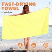 1 gab. Īpaši uzsūcošs mikrošķiedras dvielis sportam un āra aktivitātēm — kempings — ātri žūstošs, kompakts, viegls pludmales dvielis