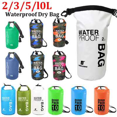 2L/3L/5L/10L Αδιάβροχη Dry Bag Pack Σάκκος Κολύμπι Ράφτινγκ Καγιάκ Ποταμός Πεζοπορία Πλωτή Ιστιοπλοΐα Κωπηλασία με κανό Σάκοι νερού