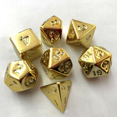 7 bucăți/set zaruri noi placate cu aur D&D COC zaruri D4 D6 D8 D10 D% D12 D20 Jocuri de masă DND RPG Set zaruri poligonale