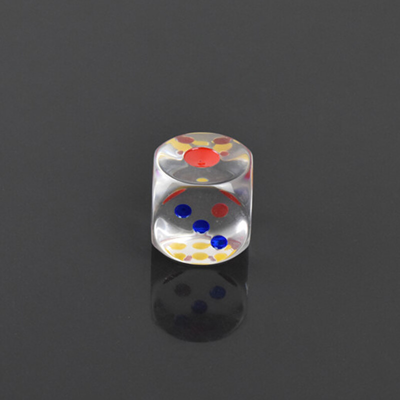 2 ks/balenie priehľadných akrylových kociek 34 mm viacfarebné #34 bodové okrúhle rohy vysoko kvalitné butikové lietajúce šachové kocky