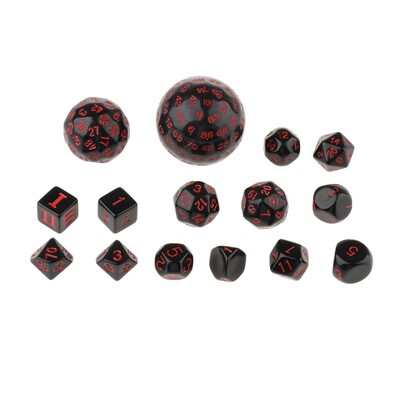15 bucăți/set Set de zaruri numerice poliedrice acrilice D60 D30 D24 D20 D16 D12 D10 D8 D7 D5 D4 pentru jucării RPG