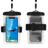 HAISSKY Vodotesné puzdro na telefón s dizajnom náramku Univerzálne podvodné plážové puzdro na plávanie, surfovanie, člnkovanie, suchá taška s dotykovou obrazovkou