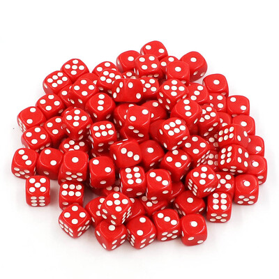 100 ks/balenie 14 mm akrylových kociek, doplnkov na hry s kockami, č. 14, okrúhlych rohových kociek, farebných bodkových kociek na pitie