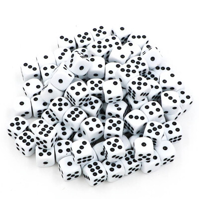 100 ks/balenie 14 mm akrylových kociek, doplnkov na hry s kockami, č. 14, okrúhlych rohových kociek, farebných bodkových kociek na pitie