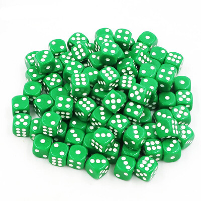 100 ks/balenie 14 mm akrylových kociek, doplnkov na hry s kockami, č. 14, okrúhlych rohových kociek, farebných bodkových kociek na pitie