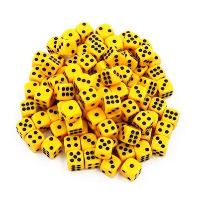 100 ks/balenie 14 mm akrylových kociek, doplnkov na hry s kockami, č. 14, okrúhlych rohových kociek, farebných bodkových kociek na pitie