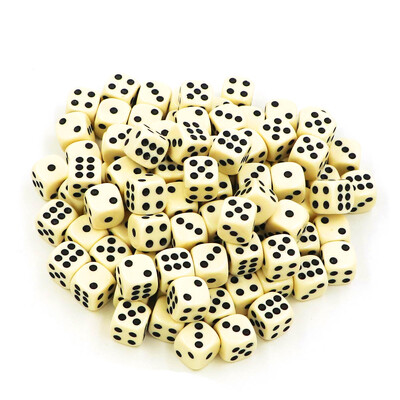100 ks/balenie 14 mm akrylových kociek, doplnkov na hry s kockami, č. 14, okrúhlych rohových kociek, farebných bodkových kociek na pitie