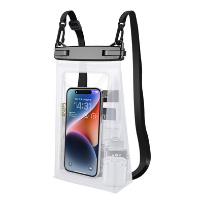 HAISSKY Priehľadné vodotesné puzdro na telefón, crossbody, pláž, plávanie, surfovanie, člnkovanie, úložné puzdro na telefón, dotykové displeje, suché tašky