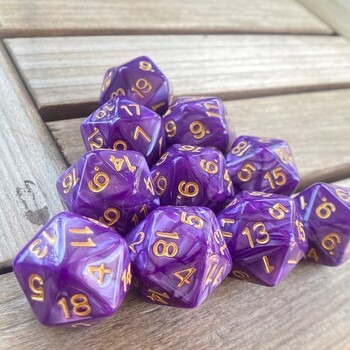 10 бр D20 dungeon зарове D&D Настолна игра 20 лица Акрилни комплекти зарове Pearl Colorful dungeons and dragons d20 зарове