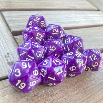 10 бр D20 dungeon зарове D&D Настолна игра 20 лица Акрилни комплекти зарове Pearl Colorful dungeons and dragons d20 зарове