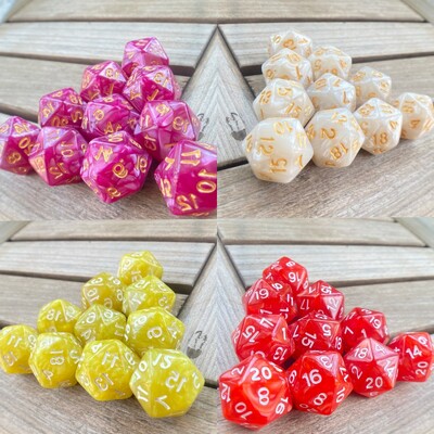 10db D20 kazamata kocka D&D Asztali társasjáték 20 arc Akril kocka szettek Pearl Színes kazamaták és sárkányok d20 dobókocka