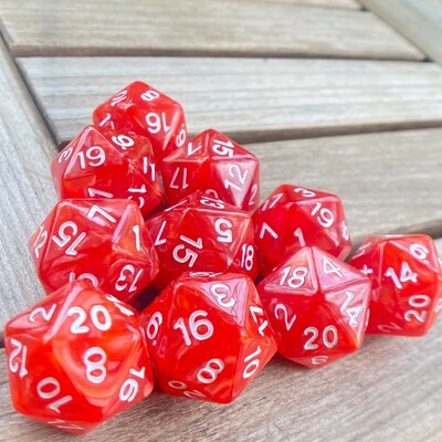 10 ks D20 Dungeon Dices D&D Stolová hra s 20 tvárami Akrylové sady kociek Perlové farebné Dungeons and Dragons d20 Kocky