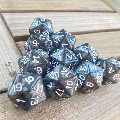 10 ks D20 Dungeon Dices D&D Stolová hra s 20 tvárami Akrylové sady kociek Perlové farebné Dungeons and Dragons d20 Kocky