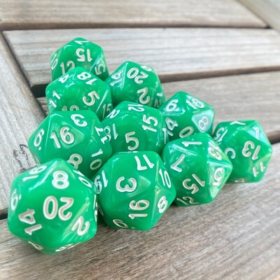 10 ks D20 Dungeon Dices D&D Stolová hra s 20 tvárami Akrylové sady kociek Perlové farebné Dungeons and Dragons d20 Kocky