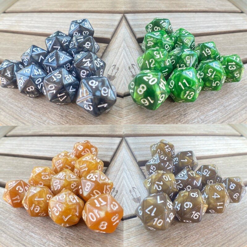 10 ks D20 Dungeon Dices D&D Stolová hra s 20 tvárami Akrylové sady kociek Perlové farebné Dungeons and Dragons d20 Kocky