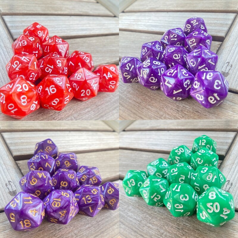 10 ks D20 Dungeon Dices D&D Stolová hra s 20 tvárami Akrylové sady kociek Perlové farebné Dungeons and Dragons d20 Kocky