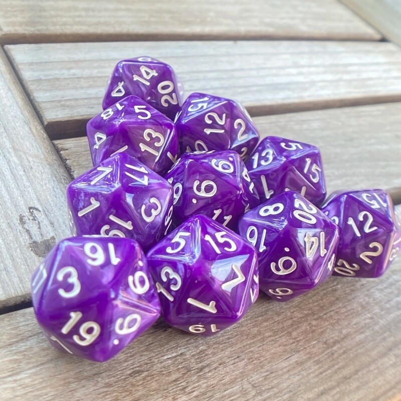 10 ks D20 Dungeon Dices D&D Stolová hra s 20 tvárami Akrylové sady kociek Perlové farebné Dungeons and Dragons d20 Kocky