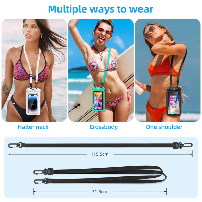 Husă universală transparentă subacvatică pentru telefon mobil, geantă uscată cu ecran tactil, cu șnur pentru gât Husă impermeabilă pentru telefon pentru plajă, piscină, înot