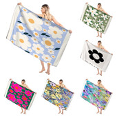 Domáce osušky na telo, osušky Morandi lines and flowers, rýchloschnúci mikrovláknový plážový uterák, veľký športový uterák