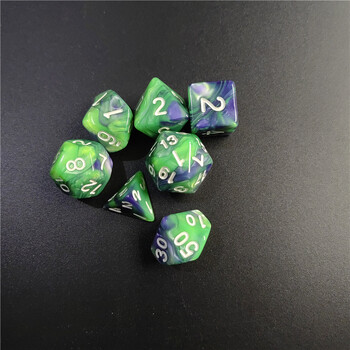 7 Pcs1set Galaxy Series Style DND Dice Set D4 D6 D8 D10 D12 D20 Многостранни зарове за TRPG Dungeons & Dragons Board Game