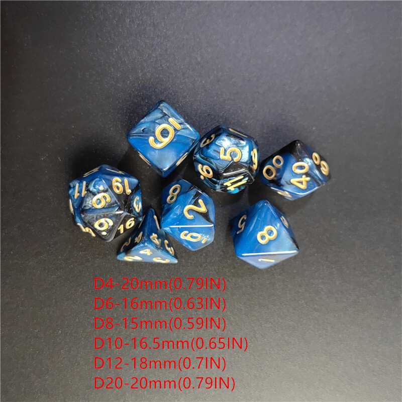 7 ks/1 sada Galaxy Series Style DND sada kociek D4 D6 D8 D10 D12 D20 viacstranné kocky pre stolovú hru TRPG Dungeons & Dragons