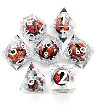 7PCS Resin Dragon Eye Dice Halloween Polyhedral Crystal Longan Dice Παιχνίδι Αρχική Στολίδια Ταρώ Παιχνίδια για πάρτι