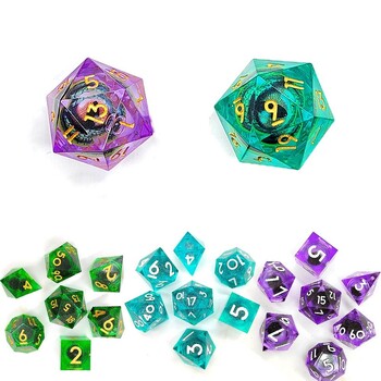 7PCS Resin Dragon Eye Dice Halloween Polyhedral Crystal Longan Dice Παιχνίδι Αρχική Στολίδια Ταρώ Παιχνίδια για πάρτι