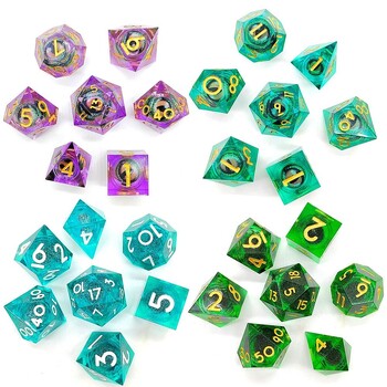 7PCS Resin Dragon Eye Dice Halloween Polyhedral Crystal Longan Dice Παιχνίδι Αρχική Στολίδια Ταρώ Παιχνίδια για πάρτι