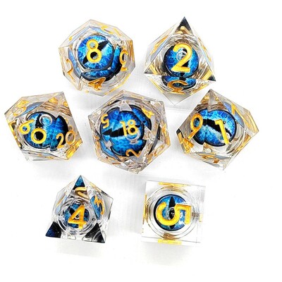 7PCS Resin Dragon Eye Dice Halloween Polyhedral Crystal Longan Dice Παιχνίδι Αρχική Στολίδια Ταρώ Παιχνίδια για πάρτι