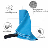 1 ks športový mikrovláknový rýchloschnúci vreckový uterák prenosný ultraľahký savý uterák do bazéna, posilňovne, fitness, jogy, plážového uteráka